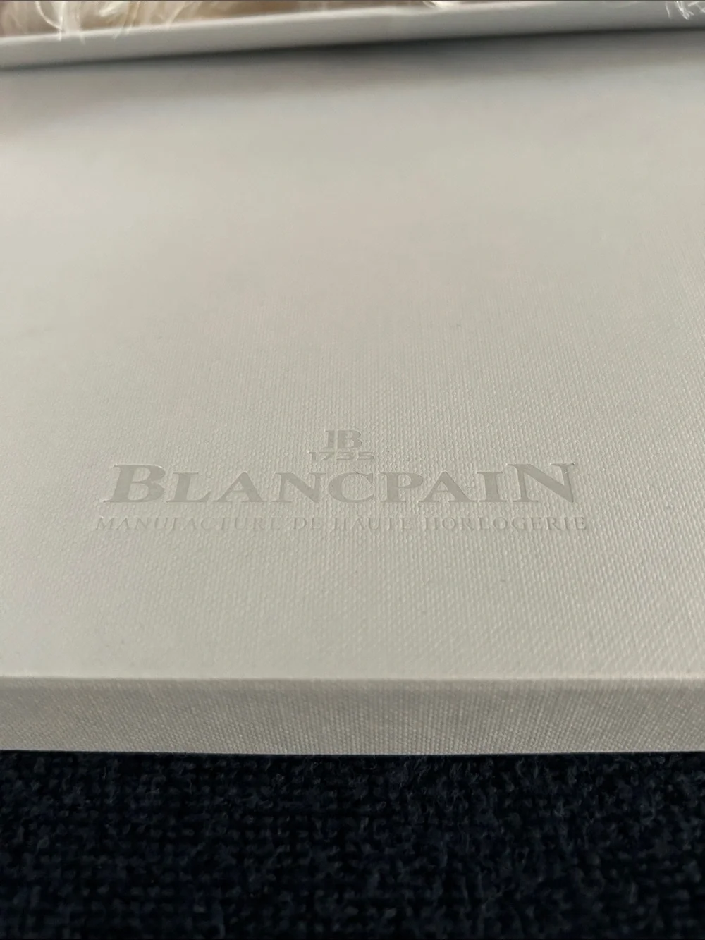 Blancpain 60% Cotton 40% Silk Scarf Made in Italy Cream Colored New in Box NWT
